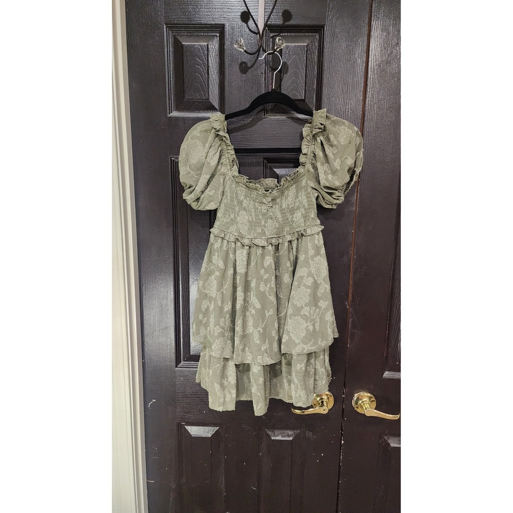 Altar'd State Mini Dress Women Small Sage Green Excellent